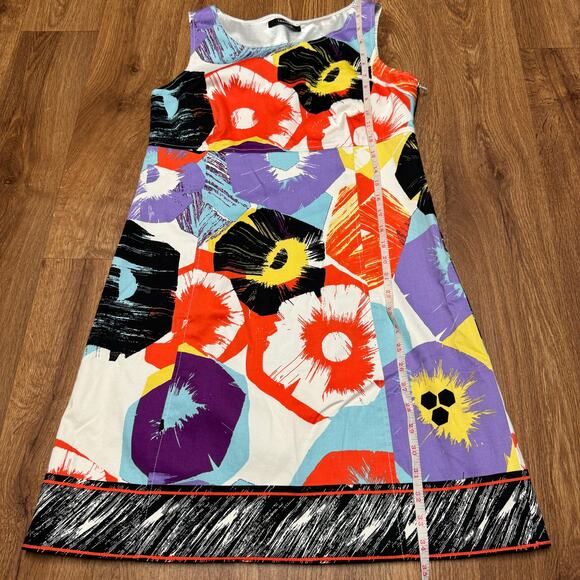 Tahari Womens Large Floral Print Sheath Sleeveless Dress Medium Stretch Cotton - Picture 11 of 11